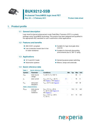 BUK9212-55B 数据手册首页