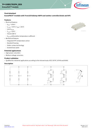 F4-100R17N3P4-B58 datasheet cover page