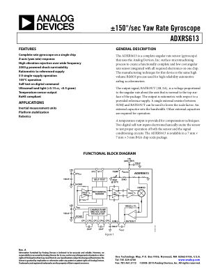 ADXRS613 数据手册首页