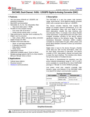 DAC3482 datasheet cover page