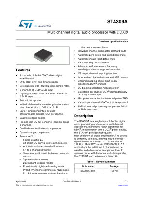 STA309A 数据手册首页