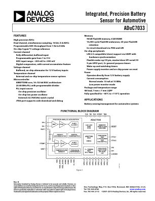 ADUC7033 数据手册首页