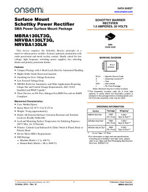 MBRA130LT3 数据手册首页