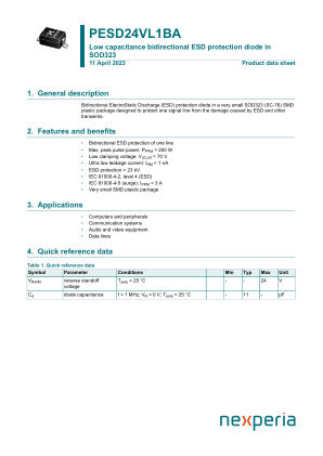 PESD24VL1BA datasheet cover page