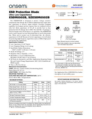 ESDR0502B datasheet cover page
