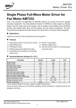 AM7232 数据手册首页