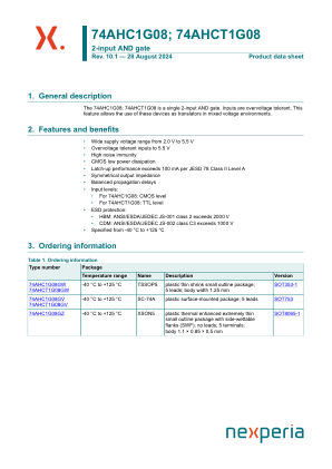 74AHC1G08GZYL datasheet cover page