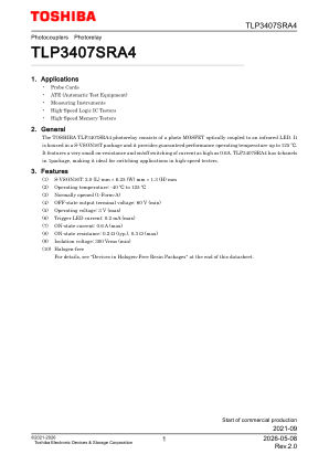 TLP3407SRA4 datasheet cover page