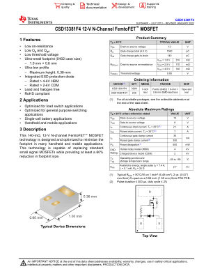 CSD13381F4 数据手册首页