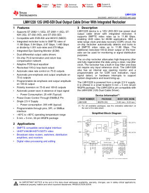 LMH1228 datasheet cover page