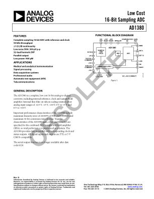 AD1380 数据手册首页
