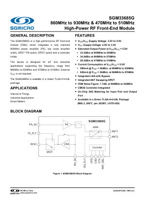 SGM33685G-BRIEF datasheet cover page