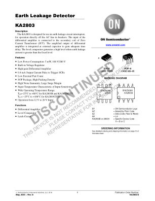 KA2803 datasheet cover page