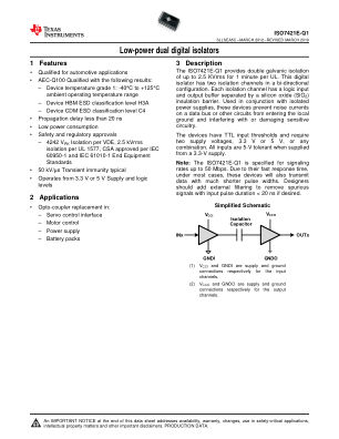 ISO7421E-Q1 数据手册首页