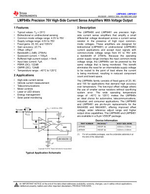 LMP8481 datasheet cover page