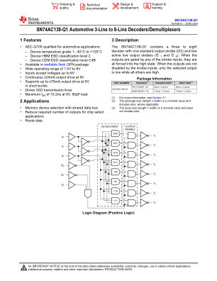 SN74AC138-Q1 数据手册首页