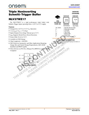 NLV37WZ17 datasheet cover page