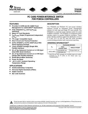 TPS2221 datasheet cover page