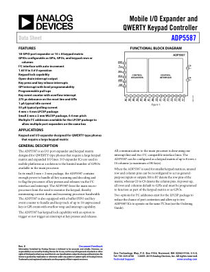 ADP5587 数据手册首页