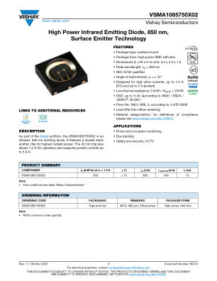 VSMA1085750X02 datasheet cover page