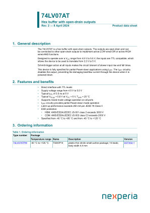 74LV07ATPWJ datasheet cover page