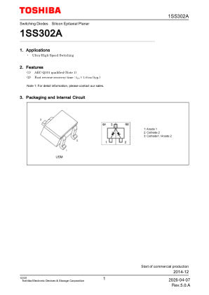 1SS302A 数据手册首页