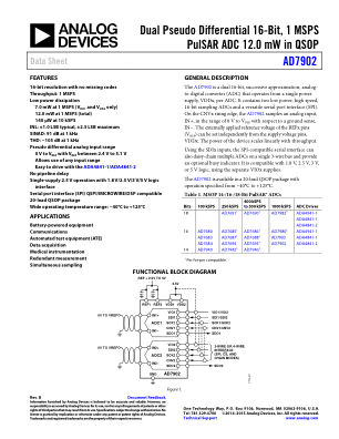 AD7902 datasheet cover page