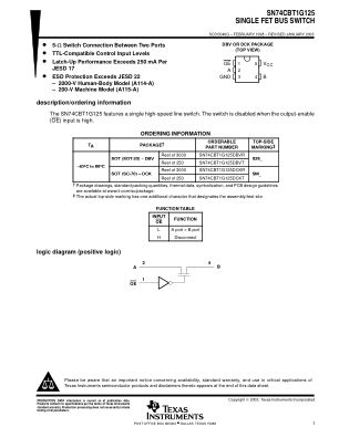 SN74CBT1G125 数据手册首页