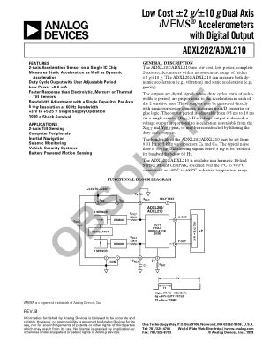 ADXL202 datasheet cover page