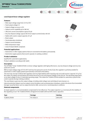 TLS850C2TE-V50 datasheet cover page