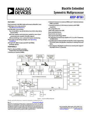 ADSP-BF561 数据手册首页