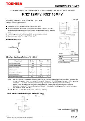 RN2112MFV datasheet cover page