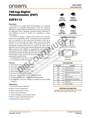 CAT5113 数据手册首页
