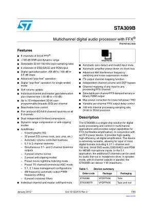 STA309B 数据手册首页