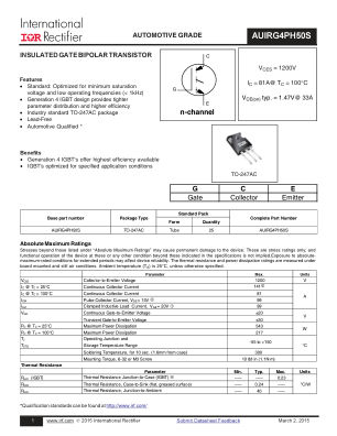 AUIRG4PH50S 数据手册首页