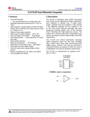 TLC372-EP datasheet cover page
