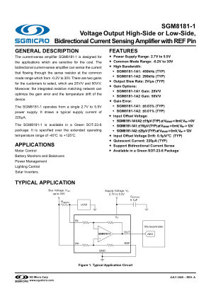 SGM8181-1 datasheet cover page