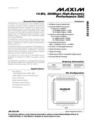 MAX5195-MAX5195EGM 数据手册首页