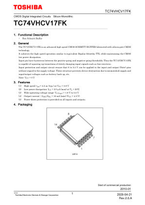 TC74VHCV17FK 数据手册首页