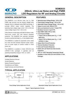 SGM2033 datasheet cover page