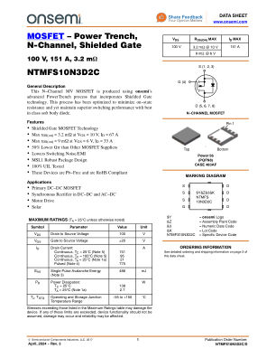 NTMFS10N3D2C 数据手册首页