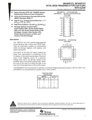 SN74ABT273 数据手册首页