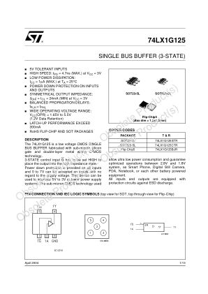 74LX1G125 datasheet cover page