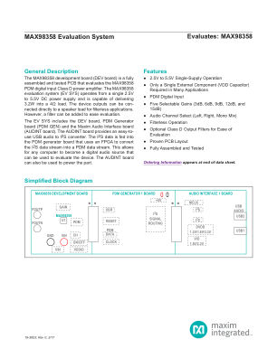 MAX98358DEVTQFN-MAX98358EVSYSWLP datasheet cover page