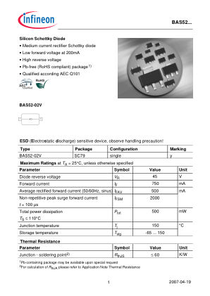 BAS52-02V datasheet cover page