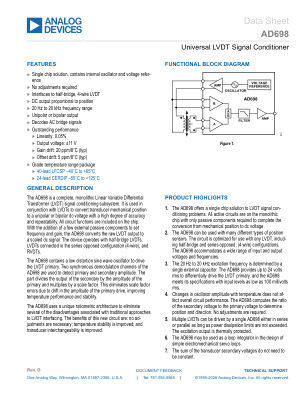 AD698 datasheet cover page