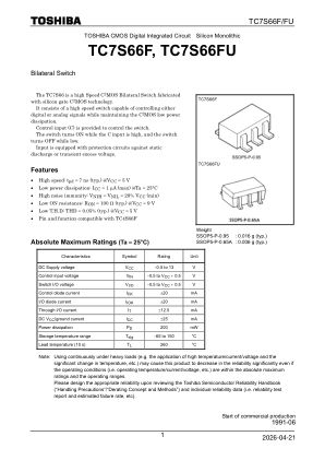 TC7S66FU datasheet cover page