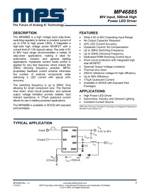MP46885 datasheet cover page