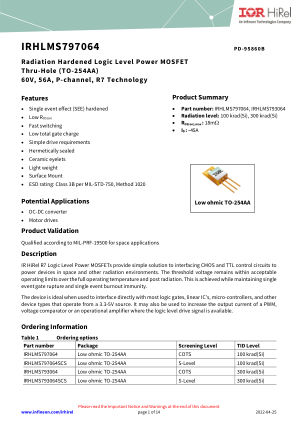 IRHLMS797064 datasheet cover page