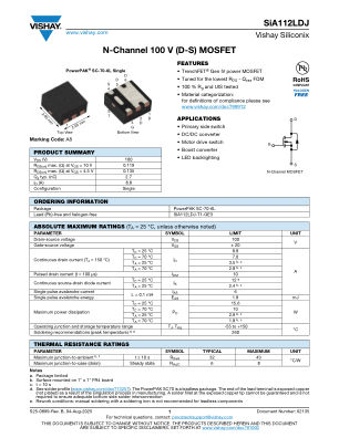 SIA112LDJ 数据手册首页
